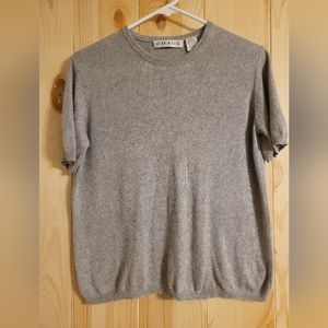 CHAUS gray SS Silk Cashmere Blend Sweater Medium